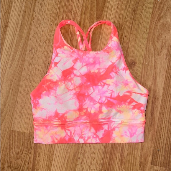 Lululemon Energy Bra High Neck Long Line Size 4 Shibori - Picture 3 of 5